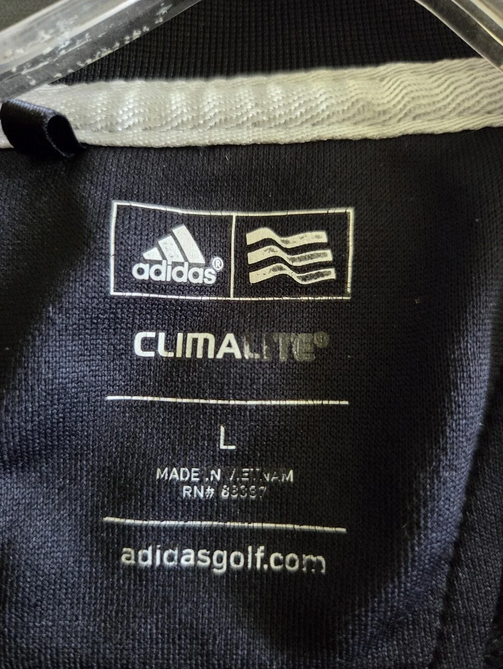 Men's Adidas Golf Climalite Black Quarter-Zip 3 Stripes Long Sleeve EUC Pullover